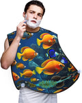 NOUZU The Underwater World Tropical Fish Print Beard Bib Apron For Men, Beard Hair Catcher For Men Shaving Trimming,Beard Cape Cloth