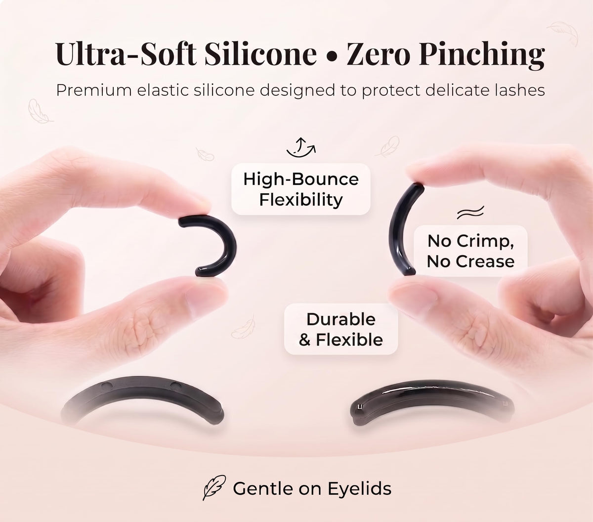i-Laesh Eyelash Curler Refill Pads, Fit for Shiseido, 24-Pack, Black