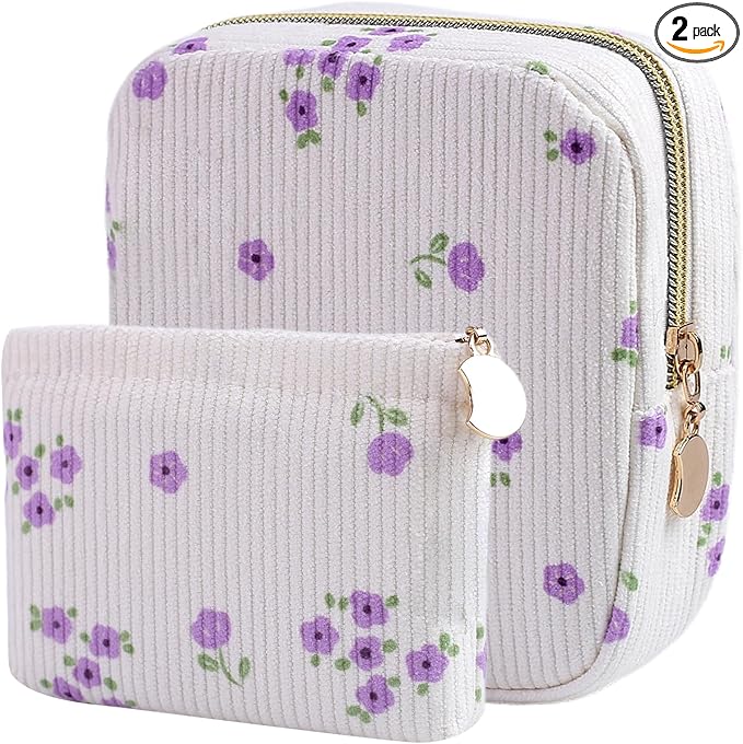 2-Pack Period Bag for Women Girls, Portable Corduroy Sanitary Napkin Storage Bag Period Pouch Small Discreet Menstrual Pouch, Sanitary Pads Bag Period Kits Tampons Holder for First Period