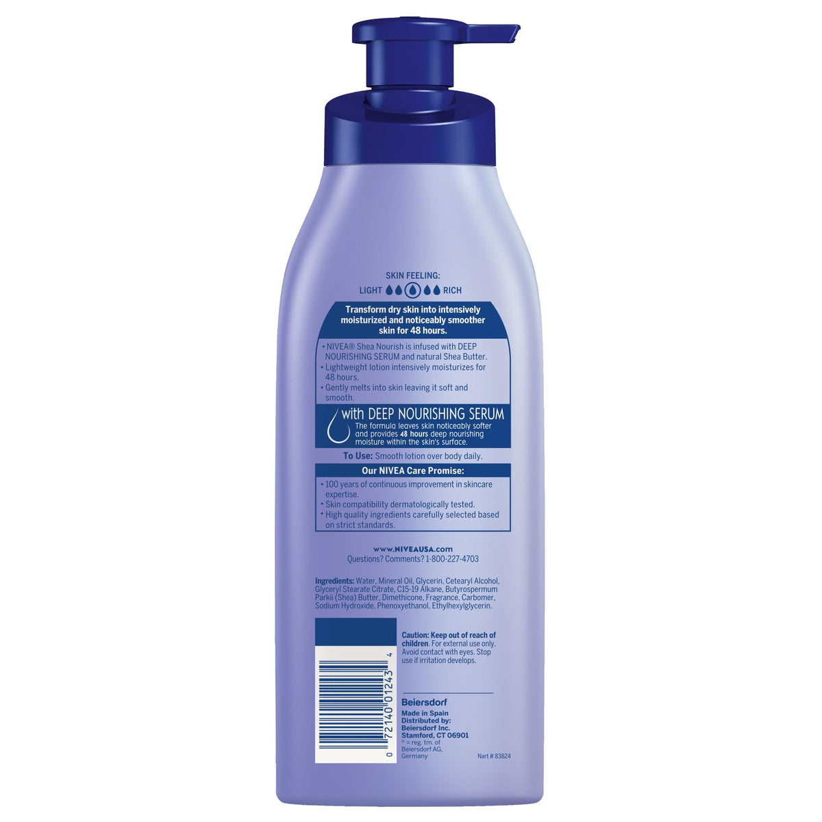 NIVEA Smooth Daily Moisture Body Lotion, Shea Butter 16.9 oz (Pack of 2)