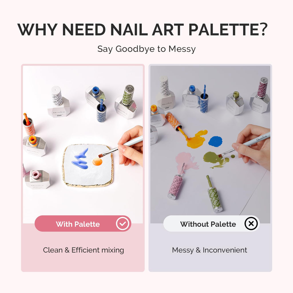 MelodySusie 1Pc Square Resin Nail Art Palette Color Mixing Board White