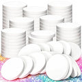 MotBach 200 PCS White Round Makeup Sponge, Cosmetic Sponge Round Foam Pad Eye Facial Powder Puff, Beauty Makeup Foundation Powder Blender for Women Lady All Skin Types Wet and Dry Dual Use