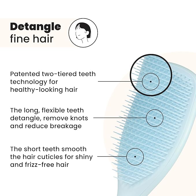 Tangle Teezer Ultimate Detangler Brush for Fine Hair, Large, Seafoam Blue