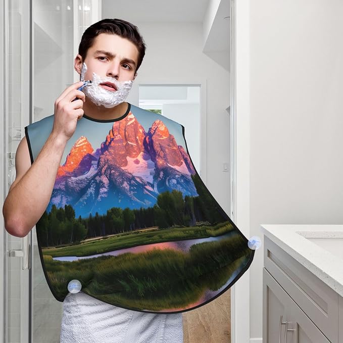 Cute Black Pug Dog-Standard-Scale-2_00x Print Beard Bib Shaving Apron, Beard Hair Trimming Cape Gift For Dad