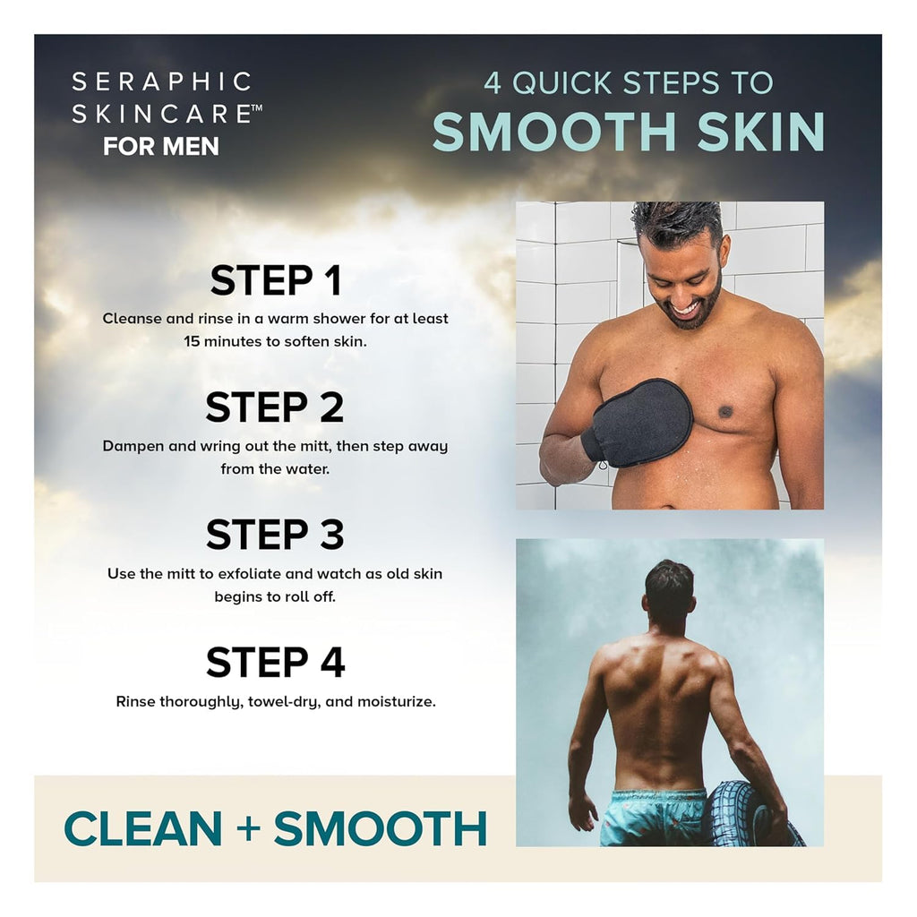 Seraphic Skincare Ultimate Body Exfoliating Mitt for Body, Exfoliating Glove & Body Scrubber for Shower Use, Deep Body Exfoliation, Dead Skin Removal & Self Tanner Washcloth