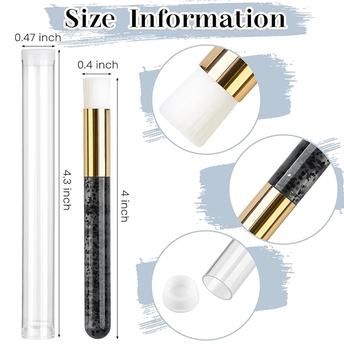 TUZAZO 40 Pieces Black Lash Shampoo Brushes Set - 20pcs Glitter Crystal Eyelash Extension Cleanser Brush with 20pcs Plastic Travel Tube - Nose Pore Deep Cleaning Brush for Facial Cleansing