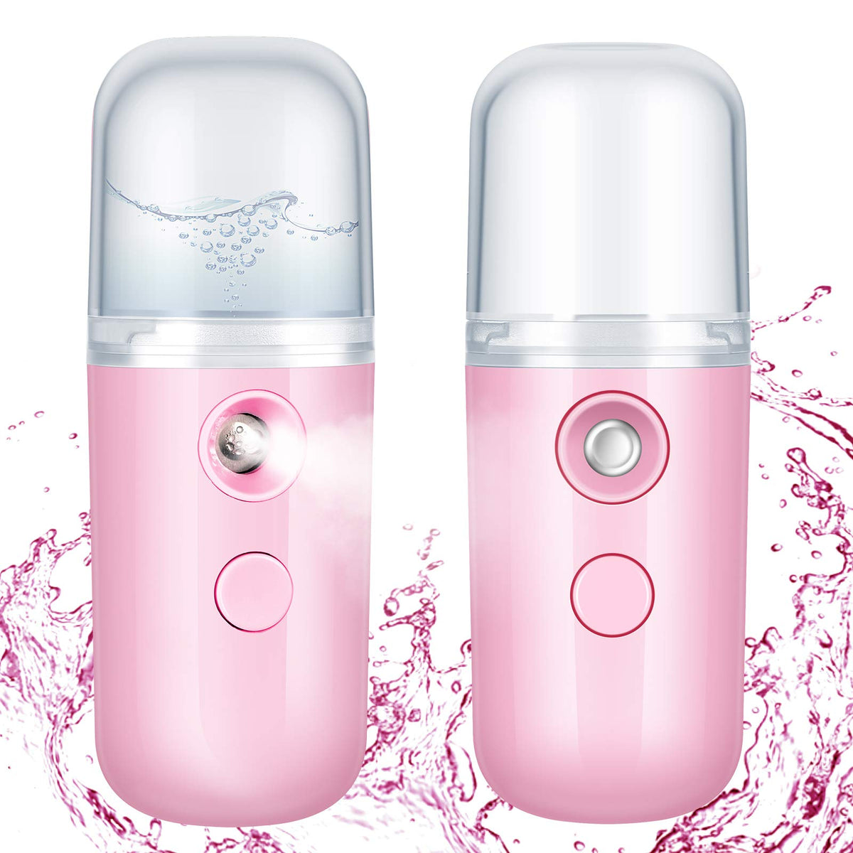 Honoson 2 Pack Nano Facial Mister Portable Sprayer(Black and Blue)