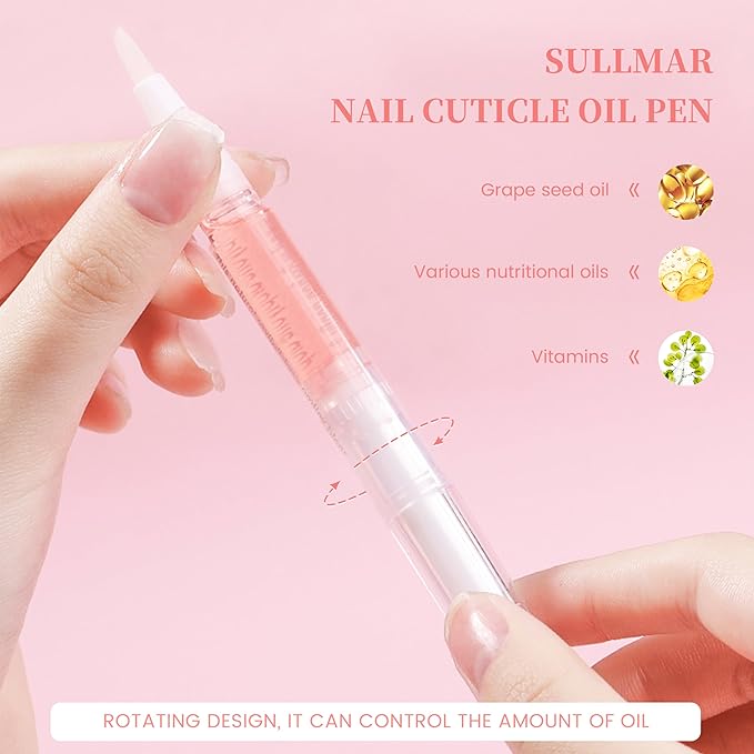 SULLMAR Nail Oil Cuticles Pens 8pcs Nail Care Kit 8 Smell Cuticle Pen Nutrition Oil Nail Art Professional Manicure Set for Nails Softener Nourish Skin