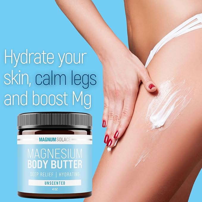 Magnum Solace Magnesium Body Butter - Nighttime Magnesium Cream - Lightly Scented
