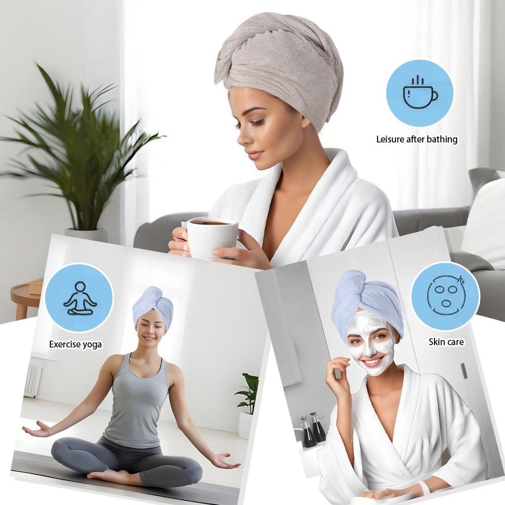 AGKXHDEC Microfiber Hair Drying Towel Wrap,Hair Turbans Towel for Wet Hair