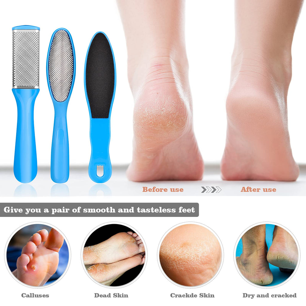 Pedicure Kits - Callus Remover for Feet, 23 in 1 Professional Manicure Set Pedicure Tools Stainless Steel Foot Care, Foot File Foot Rasp Dead Skin for Women Men Home Foot Spa Kit, Blue23