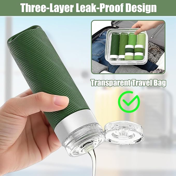 Udihch Travel Toiletry Containers 26Pcs Silicone Leakproof TSA Approved Set