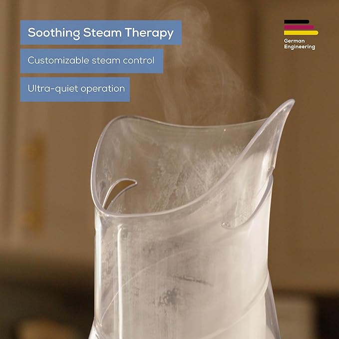 Beurer SI31 Steam Inhaler for Drug-Free Cough & Cold Sinus Relief, Naturally Soothes Nasal & Throat Passages, with Universal Mask & Variable Steam Control, FSA/HSA Eligible