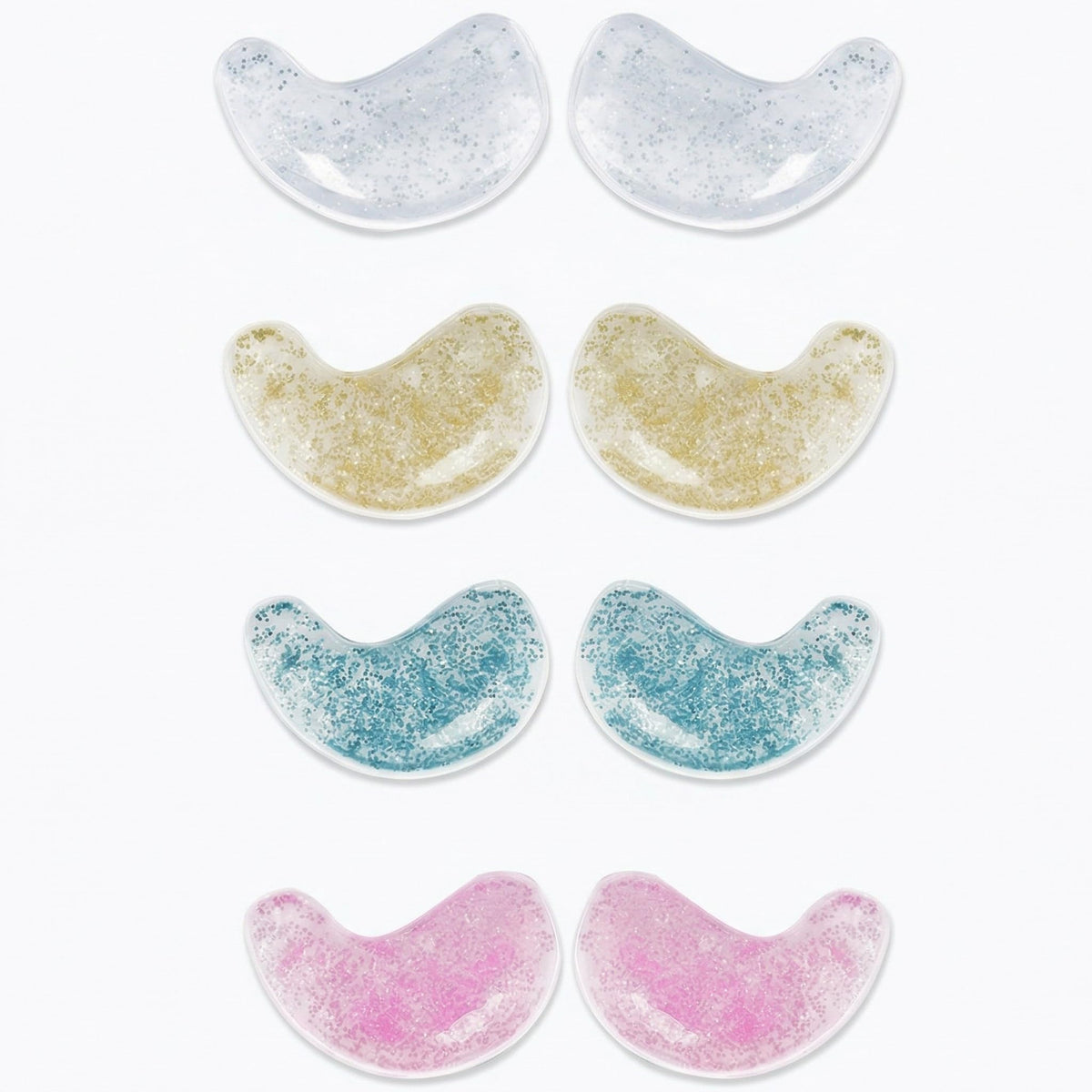 Rovian 8 Pack Reusable Eye Patches, Glitter Cooling Eye Gel Patches for Puffiness, Dark Circles and Quick Makeup Prep