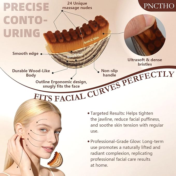 Pnctho Lymphatic Contour Face Brush-Yellow