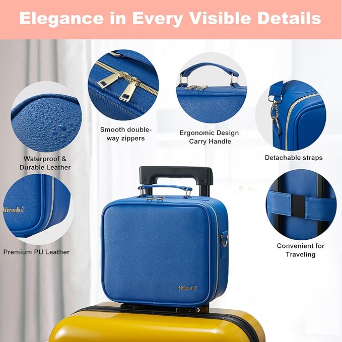 Mocado Travel Makeup Bag with Mirror Makeup Case with 10x Magnifying Mirror