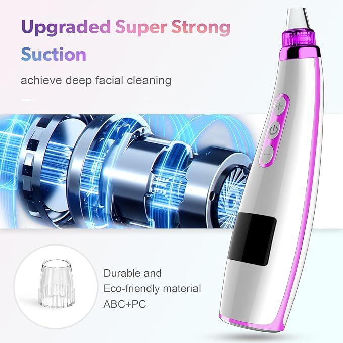 2026 Blackhead Remover Pore Vacuum, 5 Adjustable Suction Levels, 5 Probes, USB Rechargeable
