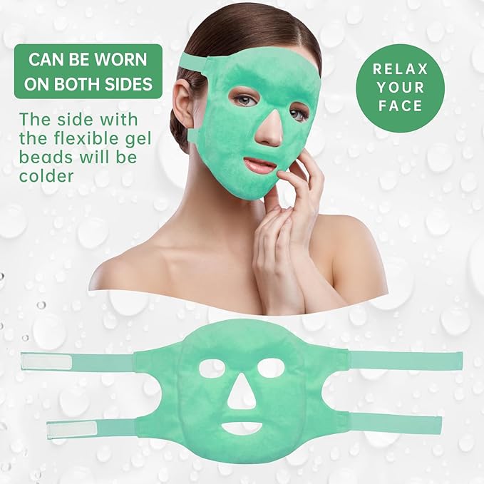 ZNÖCUETÖD Face Ice Mask Facial Ice Packs Gel Hot Cold Compress for Post Oral, Dental, Nose,Facelift Plastic Cosmetic & Laser Surgery Recovery Puffiness Swelling Dark Circles & Headaches Gift for Women