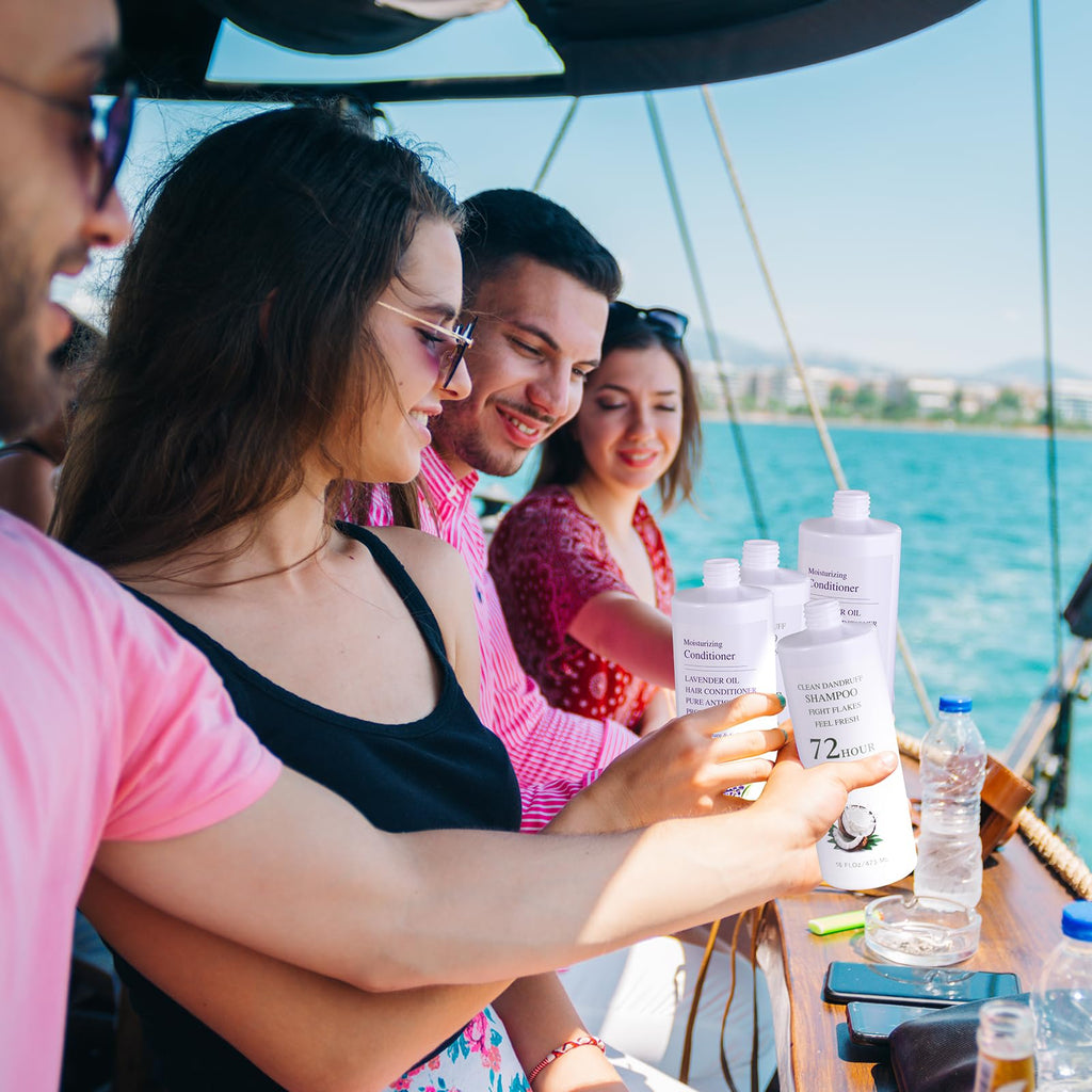 SpareCruise Leak-Proof Empty Shampoo Containers Bottles for Cruise: 64oz | Reusable Plastic Travel Bottles Funnels for Cruise Ships,Travel,Events, Concerts, Beach