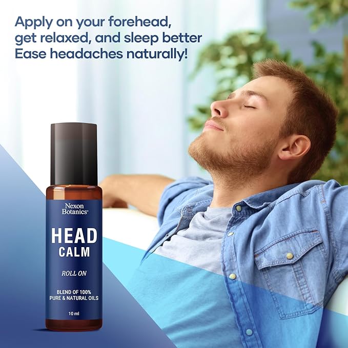 Head Calm Essential Oil Roll-On 10 ml for Migraine & Headache Relief