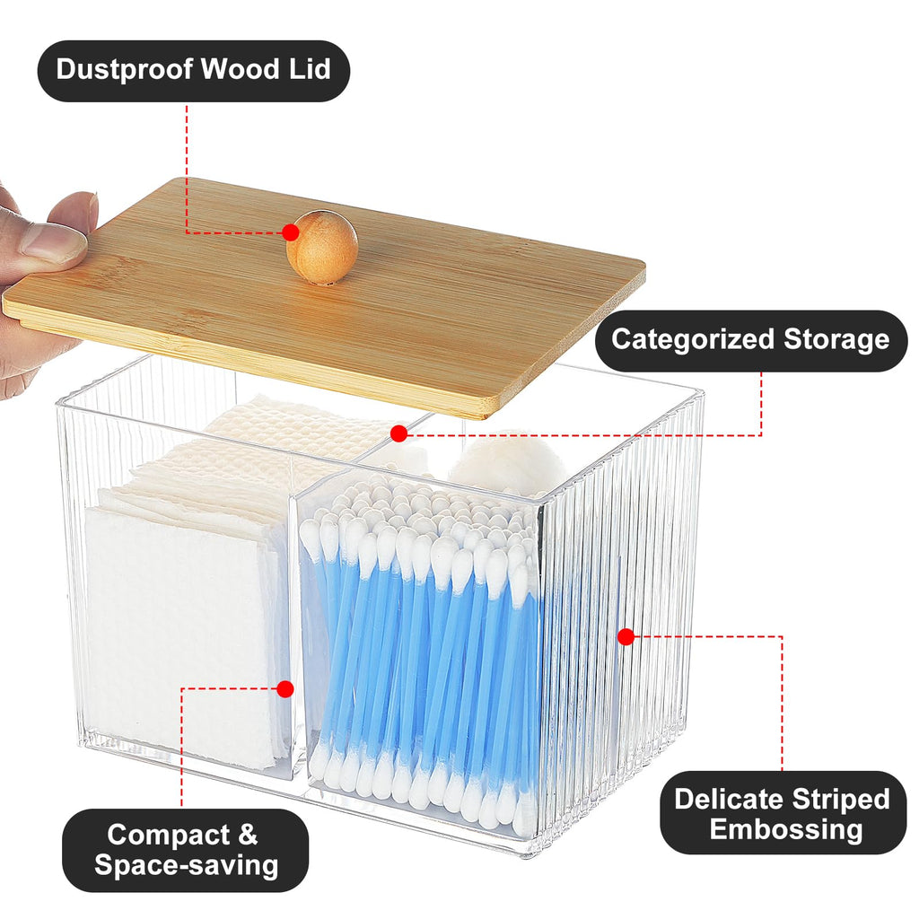 KIMCHOMERSE Qtips Holder Storage, Bathroom Cotton Balls Holder