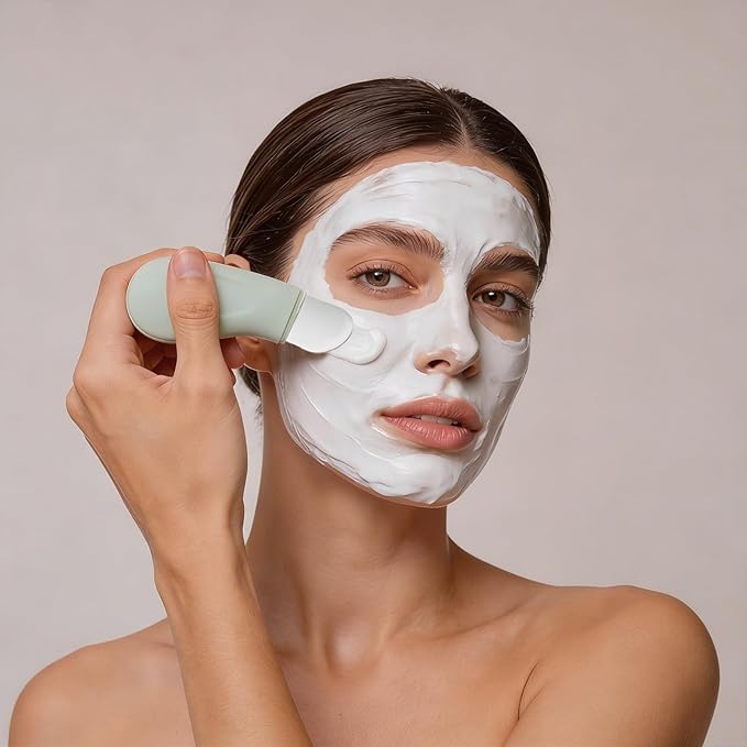 Skin Scrubber Face Spatula & Silicone Face Scrubber, Blackhead Remover Tool, Face Scrubber Skin Care Scraper Mask Applicator Spatula for Exfoliating, Massaging, Remove Blackheads, Pore Cleaning