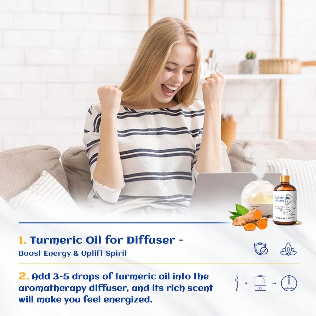 HIQILI Turmeric Oil for Face, Skin Care & Aromatherapy