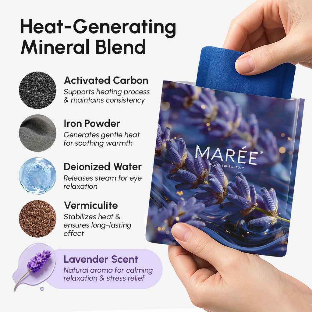 MAREE Heated Eye Masks for Dry Eyes – Disposable Lavander Steam Eye Mask