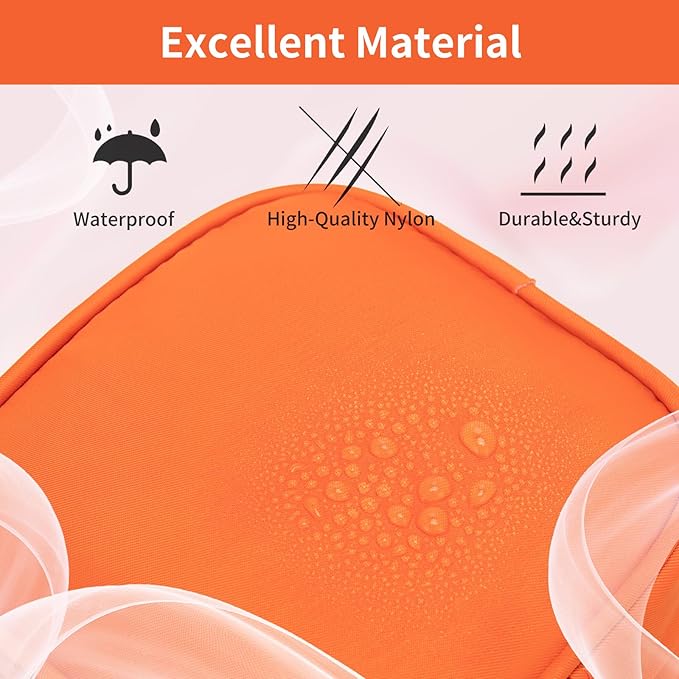 XIAOLER Small Makeup Pouch, Double Zipper Cosmetic Bag, Travel Makeup Bag, Cute Makeup Bag for Purse, Mini Toiletry Bag (Peach)