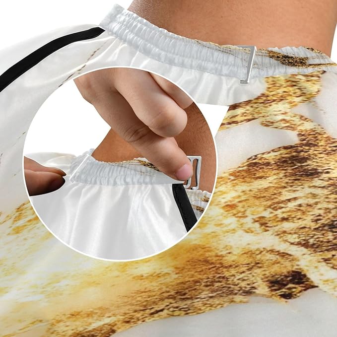 YEGAME White Gold Marble Professional Barber Cape with Adjustable Neckline, Waterproof Hairdressing Salon Cape for Men Women Kids - 65" x 55" Beard Apron Shaving Kits for Salon and Home Use
