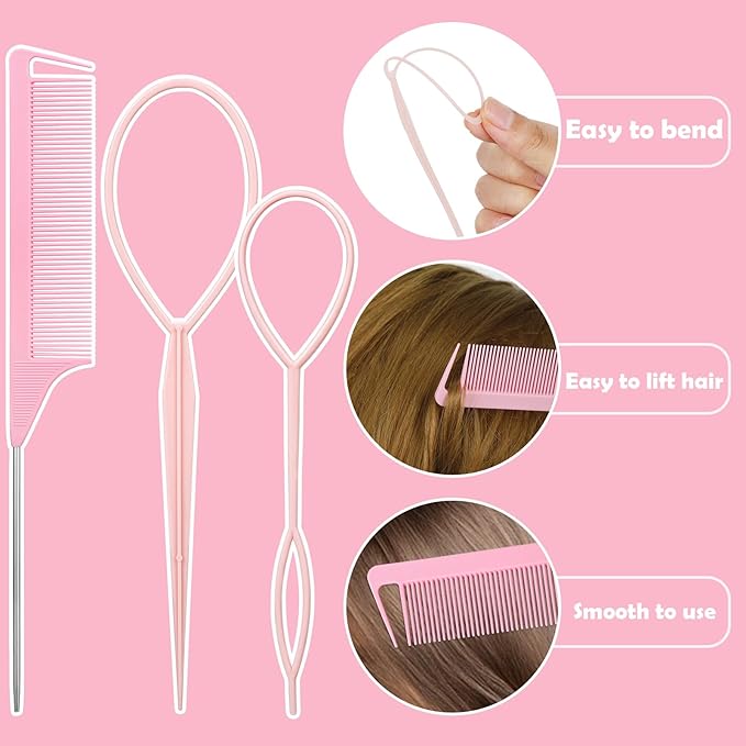 auroray Hair Accessories for Girl, 1543 Pcs Elastic Hair Rubber Bands Set 20 Colors Elastic Hair Ties with Organizer Box Cotton Baby Hair Ties, Hair Tail Tools, Rat Tail Comb, Butterfly Hair Clips