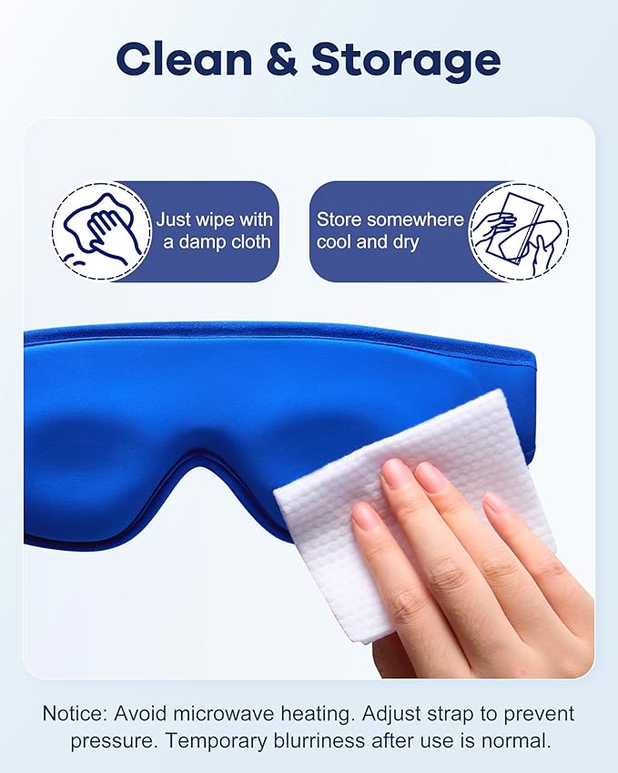 Upgraded Cooling Gel Eye Mask for Puffy Eyes: FSA Eligible Larger Full-Eye Cover Design, Ice-Cold Therapy Relief for Face, Headache & Migraine Relief, Reusable Cold Compress for Eye Strain (Blue)