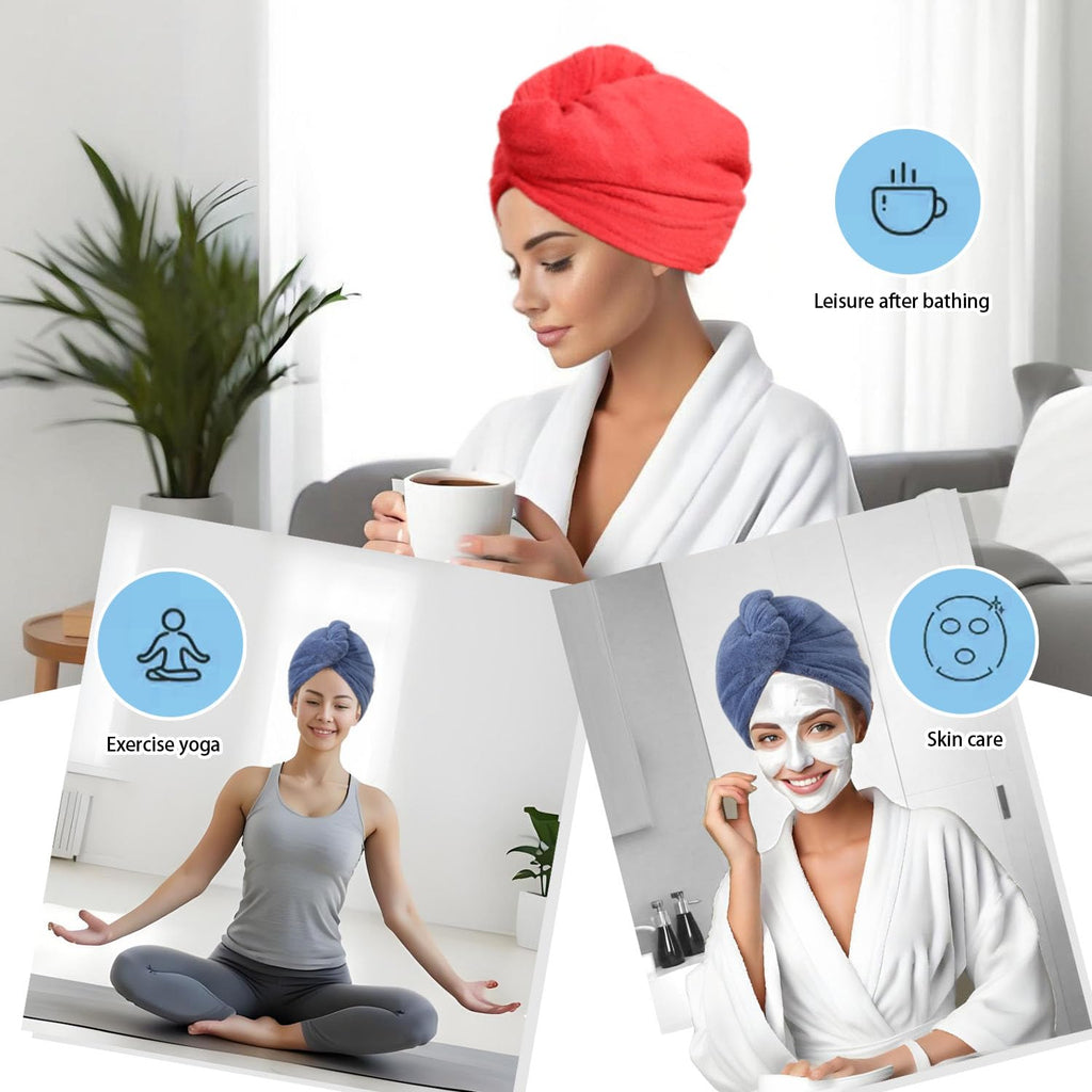 AGKXHDEC Microfiber Hair Drying Towel Wrap,Hair Turbans Towel for Wet Hair