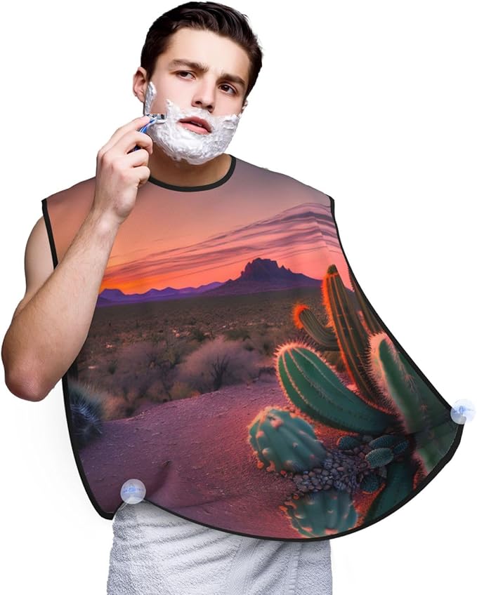 Magic Mushrooms Print Beard Bib Shaving Apron, Beard Hair Trimming Cape Gift For Dad