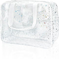TotePrint Holographic Star Transparent PVC Cosmetic Bag Clear Makeup Toiletry Carry Pouch Clear Travel Pouch Storage Bag for Vacation Bathroom and Organizing