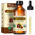 Yoken Organic Jojoba Oil 4oz with dropper, Pure for Nails, Face & Skin Care