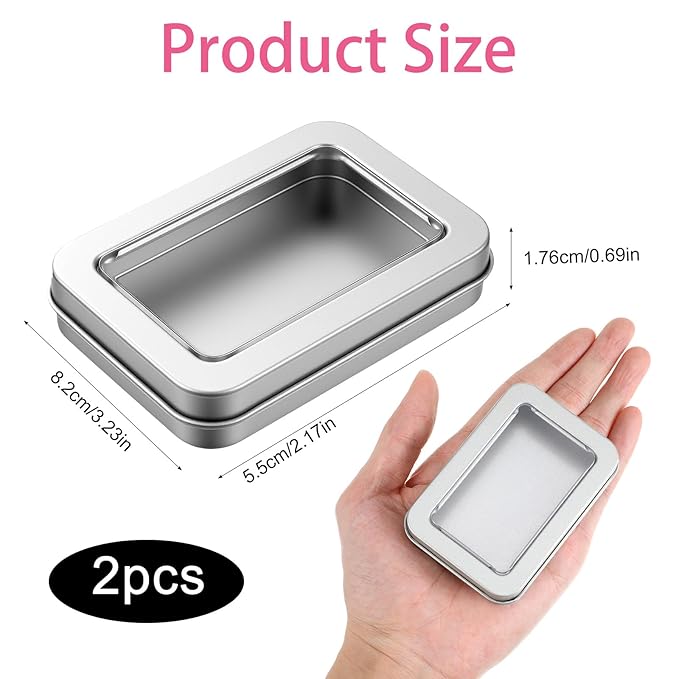 Shimmeroo 2PCS Metal Cotton Swab Holder, Portable Small Floss Pick Holder, Reusable Empty Metal Cotton Ball Case with Dust Lid for Travel Swabs Hair Ties Floss