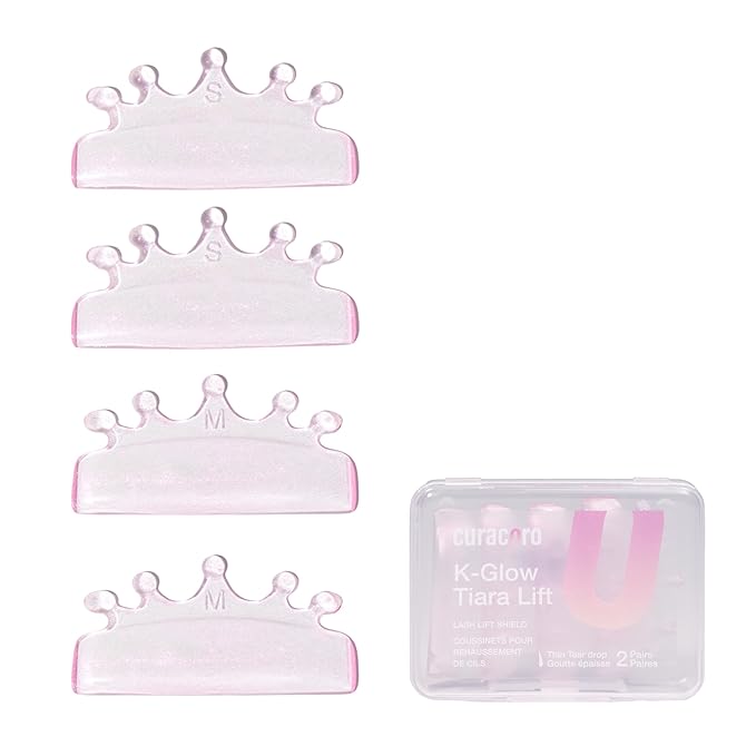 Curacoro Korean Lash Lift Shields, 4 Pcs/2 Sizes Self-Adhesive Rods