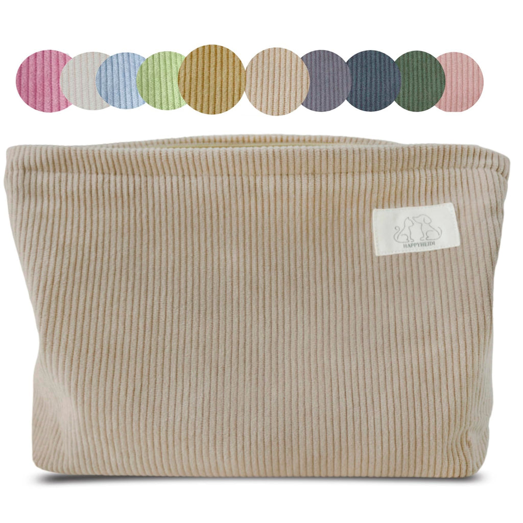 HAPPYHEIDI Large Makeup Bag Travel Cosmetic Pouch, Green Gingham