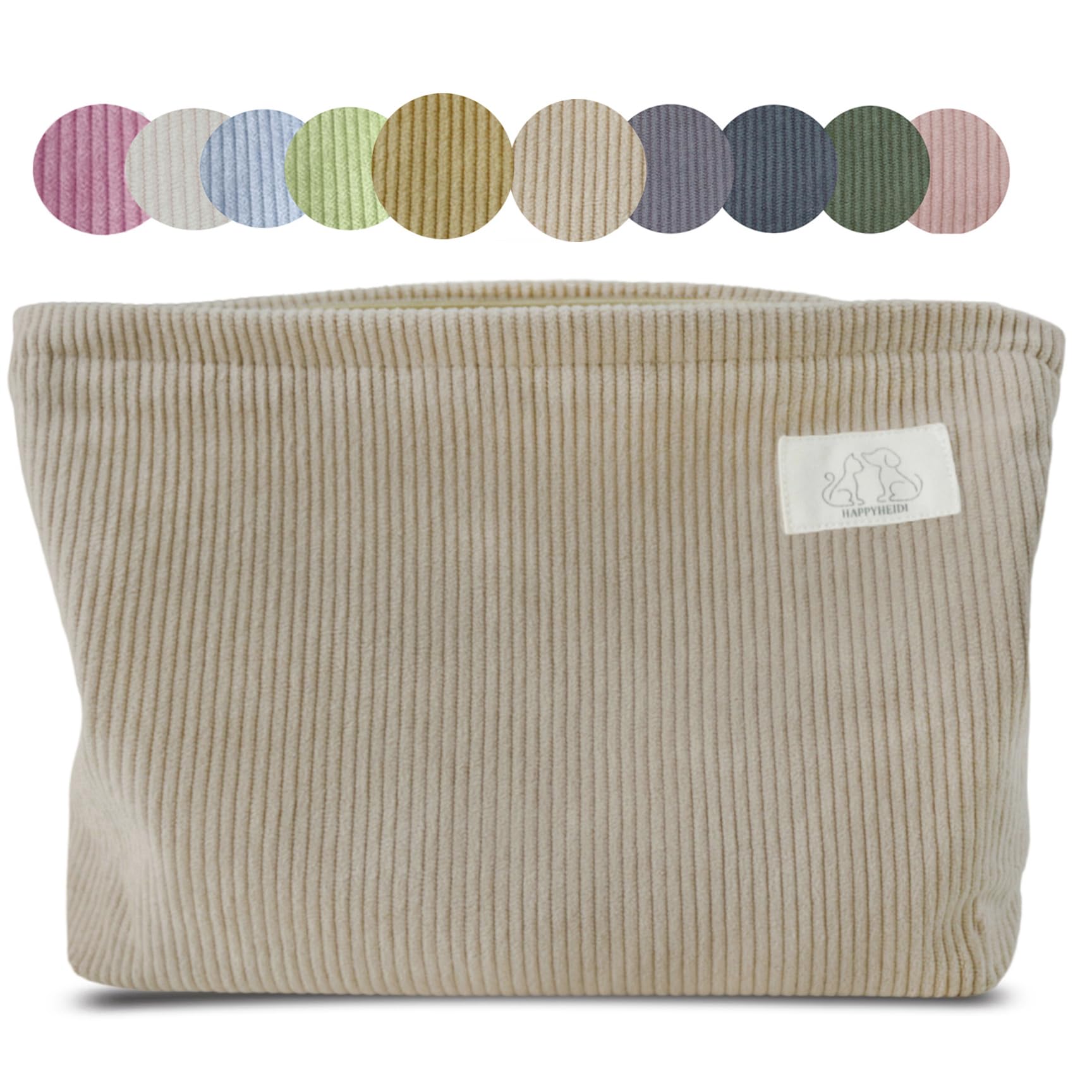HAPPYHEIDI Large Makeup Bag Travel Cosmetic Pouch, Green Gingham