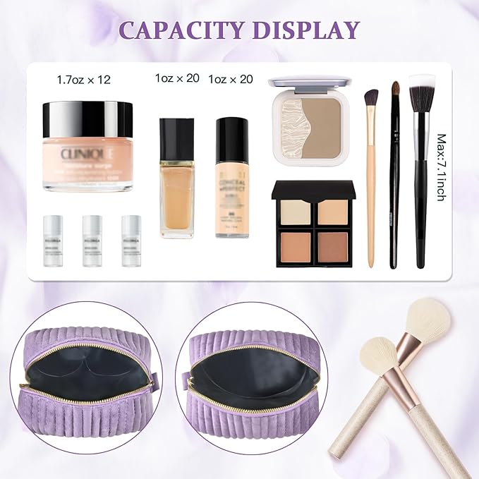 COSHAYSOO Purple Makeup Bag Gifts for Women Teacher Nurse Boss Coworker Employee Appreciation Thank You Birthday Gift Ideas, Christmas Presents Burr Basket Stuffers Travel Cosmetic Pouches Letter A