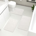 YIHOUSE Bathroom Rugs Mat Set, Memory Foam Bath Mat 3 Piece White