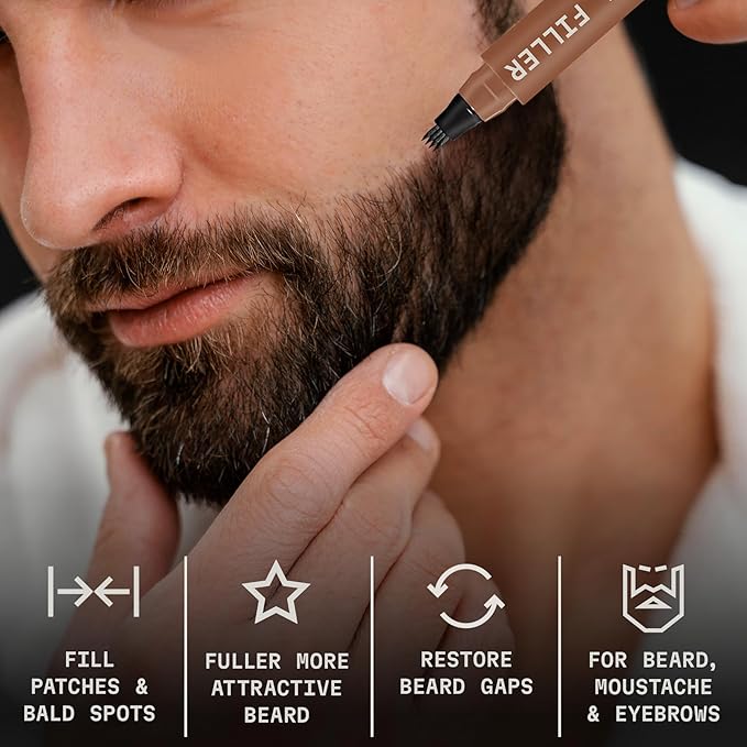 Striking Viking Beard Pencil & Bristle Brush for Men - Light Brown, 2 Pack