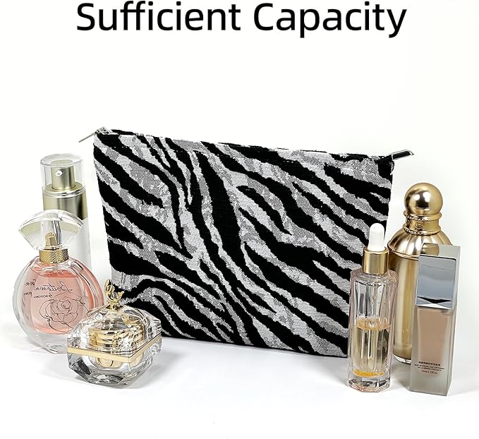 itgowisa Zebra Makeup Bag for Women,Travel Makeup Pouch Purse Organizer