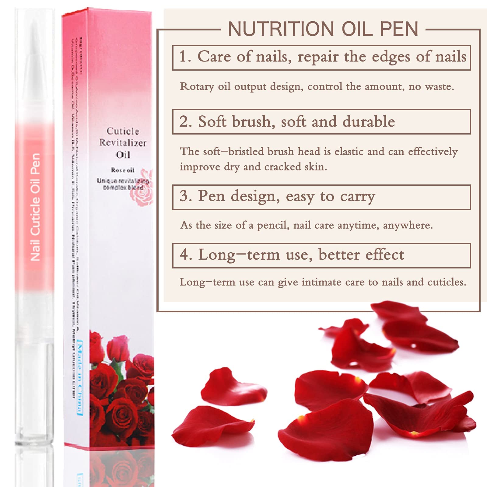SULLMAR Nail Cuticle Oil Pen 18 Scents Gel Nail Oil Pen Nourishment Polish With Vitamins Moisturized Cuticle Care