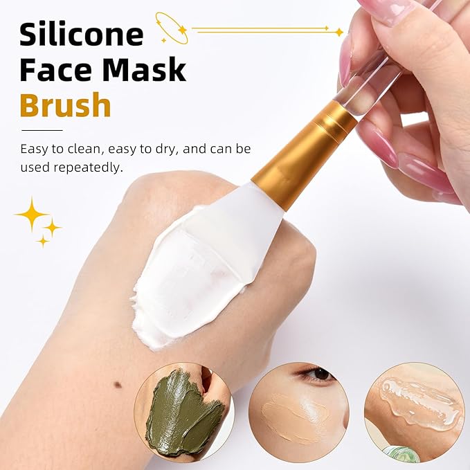 LORMAY 2 Pcs Silicone Jelly Mask Brush, Facial Skincare Applicator