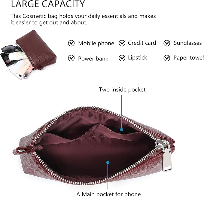 PU Leather Makeup Simple and Convenient Handbag Small Exquisite Storage Bag (PU/Caramel Color)