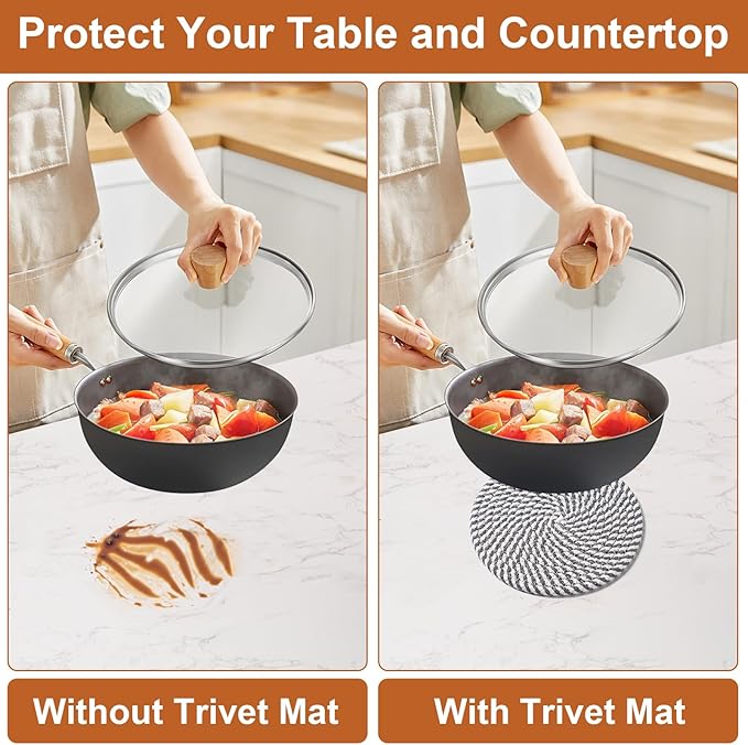 7 Inch Trivets for Hot Dishes, Pot Holders for Kitchen, Hot Pads, Coasters