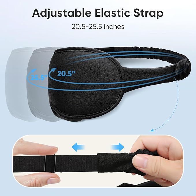 Weighted Eye Mask for Sleeping - Sleep Mask for Women & Men, 3D Contoured Blackout Sleeping Mask for Lash Extensions, Zero Pressure Soft Eye Cover with Adjustable Strap for Travel