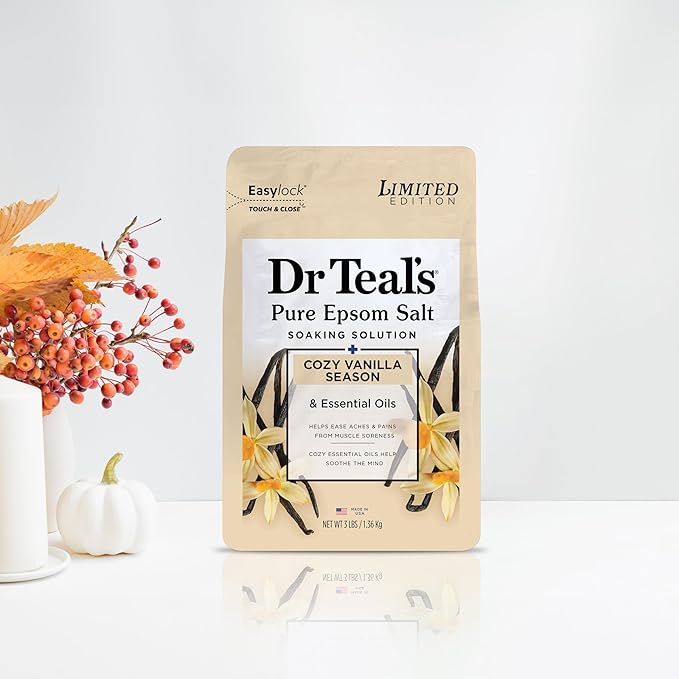 Dr Teal's Epsom Salt Magnesium Soak, Vanilla Comfort, 3 lbs